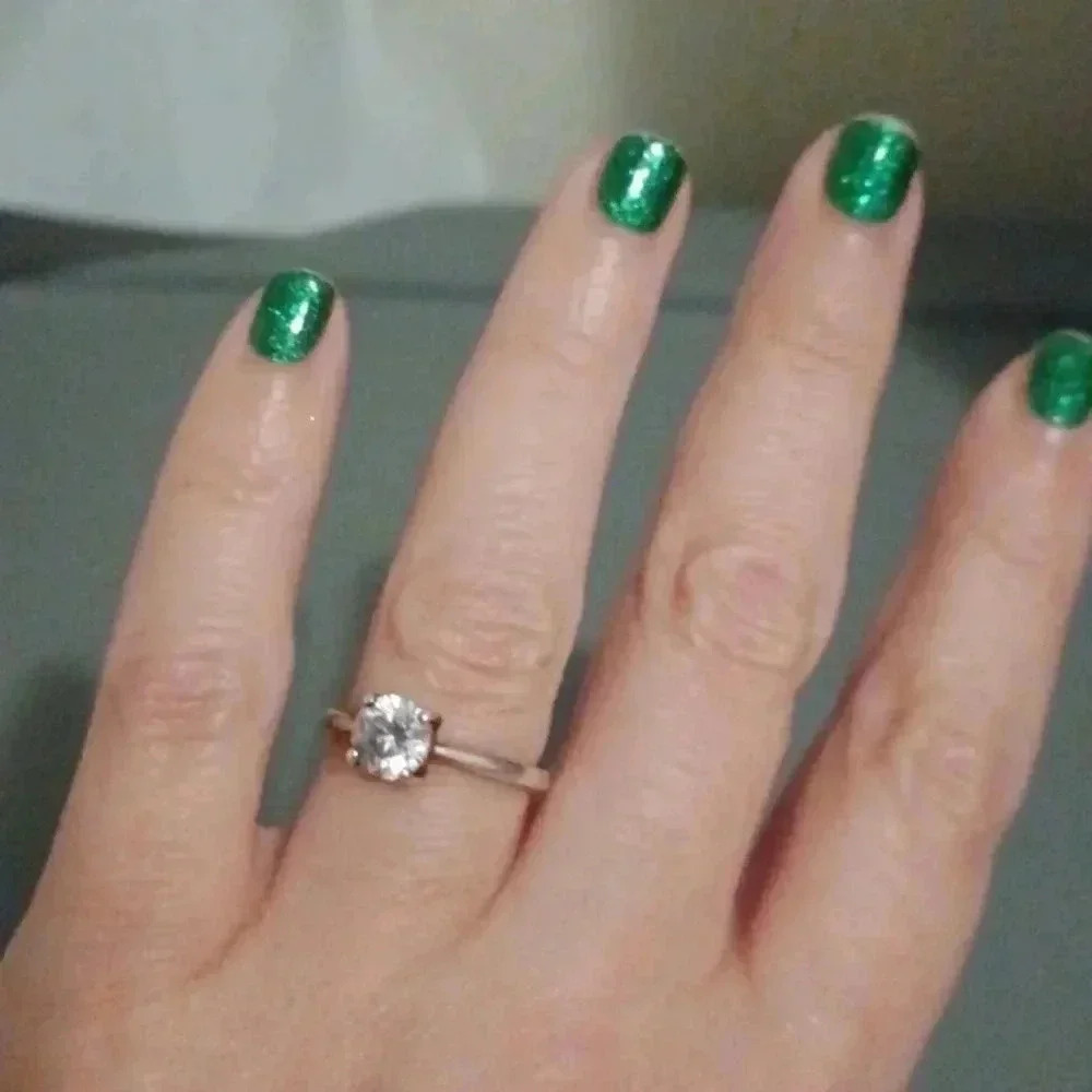 > Pandora Ring  with 6mm cubic  zirconia stone